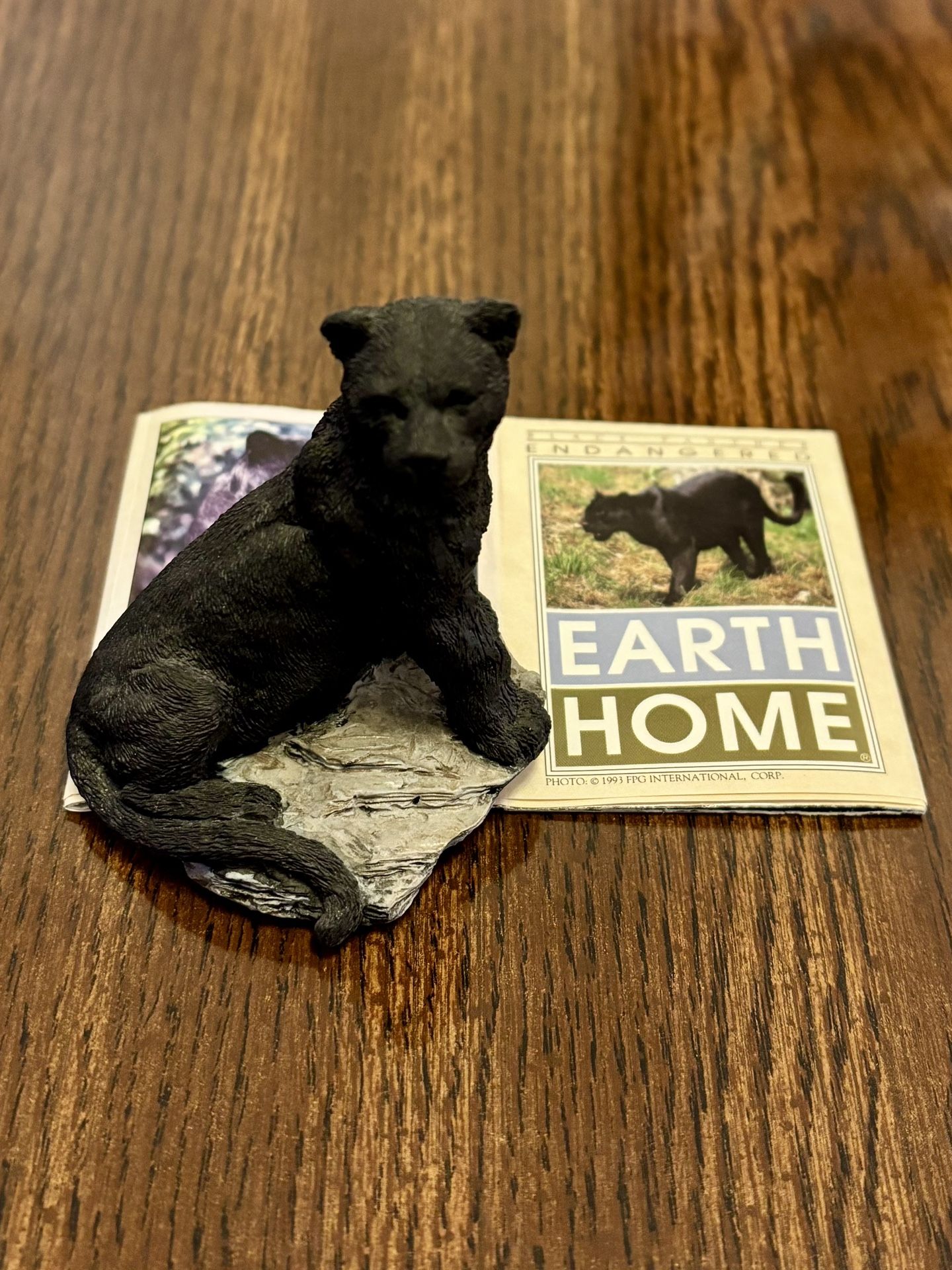 Earth Home Endangered Wildlife Collectible Black Panther Big Cat Figurine Vintage 1994 Rare