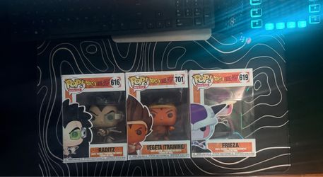 Dragon ball funko pops Raditz, Vegeta, Frieza