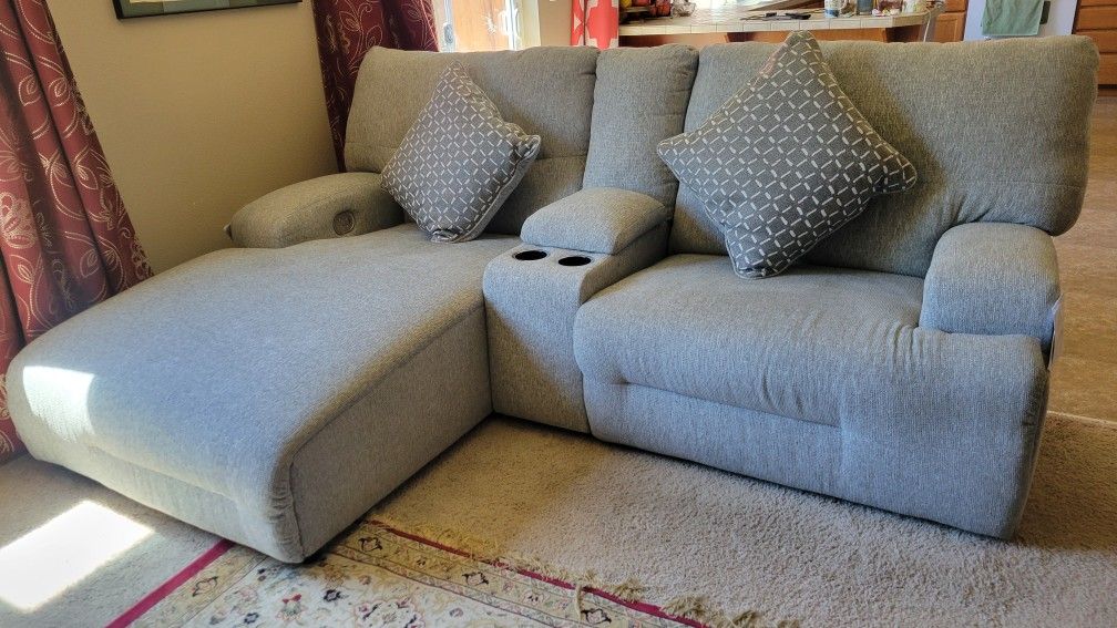 Brand NEW Electric sofa/lounger-  Grey/white
