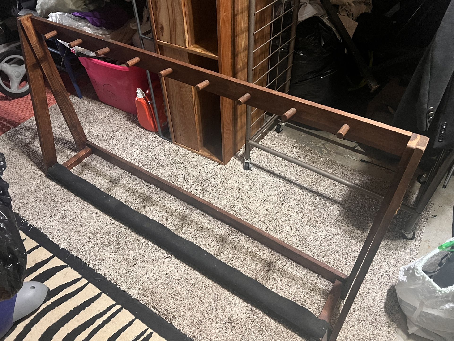 10-Guitar Wooden Floor Stand with Padded Base