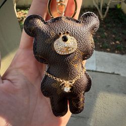 New Bear keychain Bling Gold Look