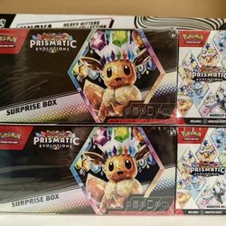 Pokemon Prismatic Evolutions Surprise Box+Booster Bundle