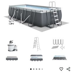 Intex above ground swimming pool.