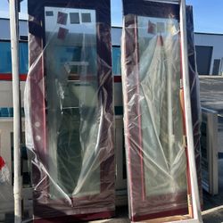 Beautiful Tricolor Thermatru Double Doors With Frame