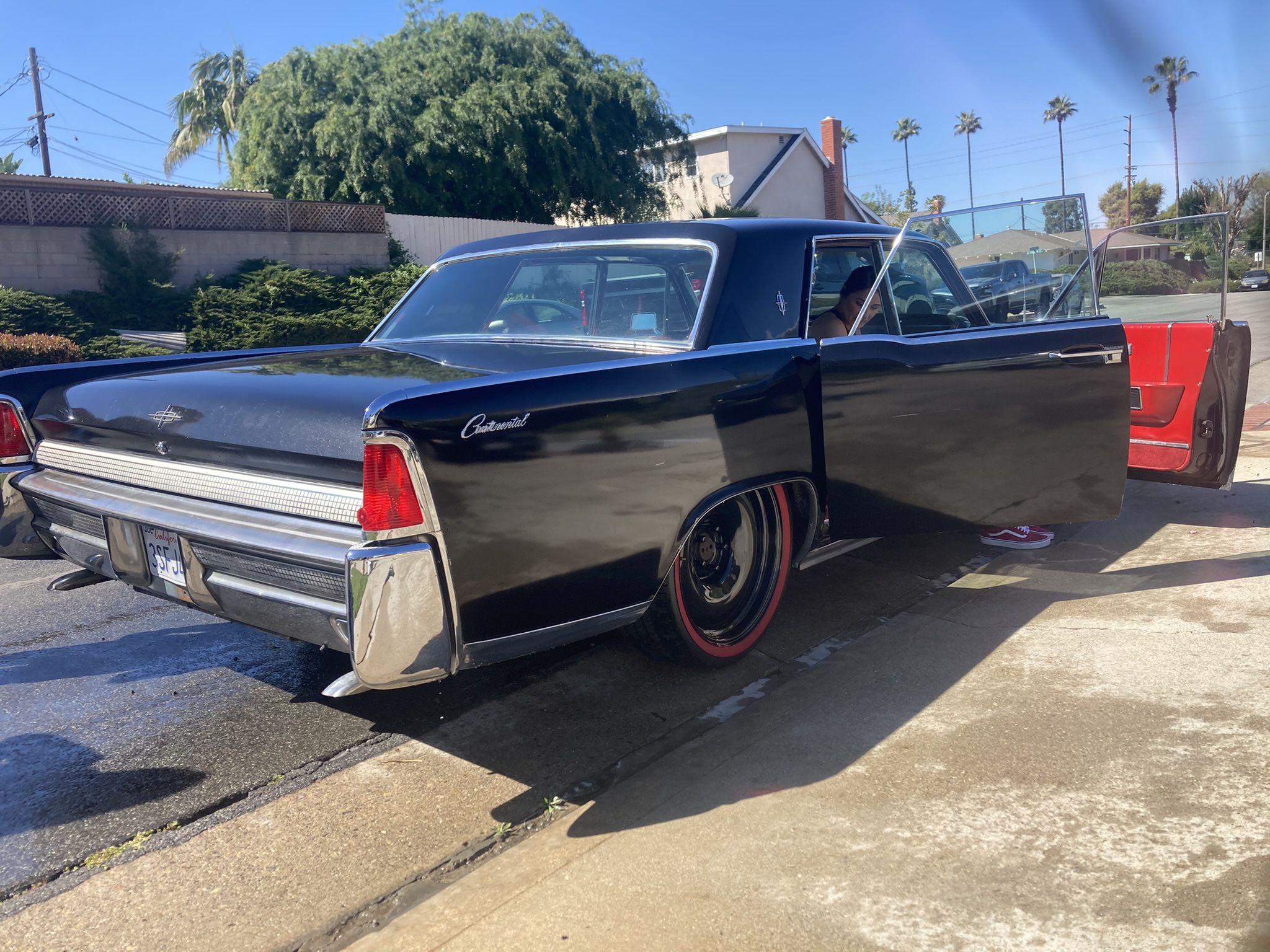 1964 lincoln continental suicide doors lowered detroit steel wheels