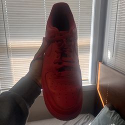 Red Low Air Forces size 11