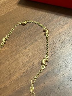 18K Italian Gold Crescent Moon Bracelet – Brand New