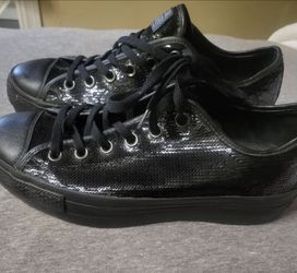 Black Sequin Converse