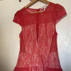 X-small Pretty Red Lace Mini BCBGeneration Dress Cocktail Party Vintage Style