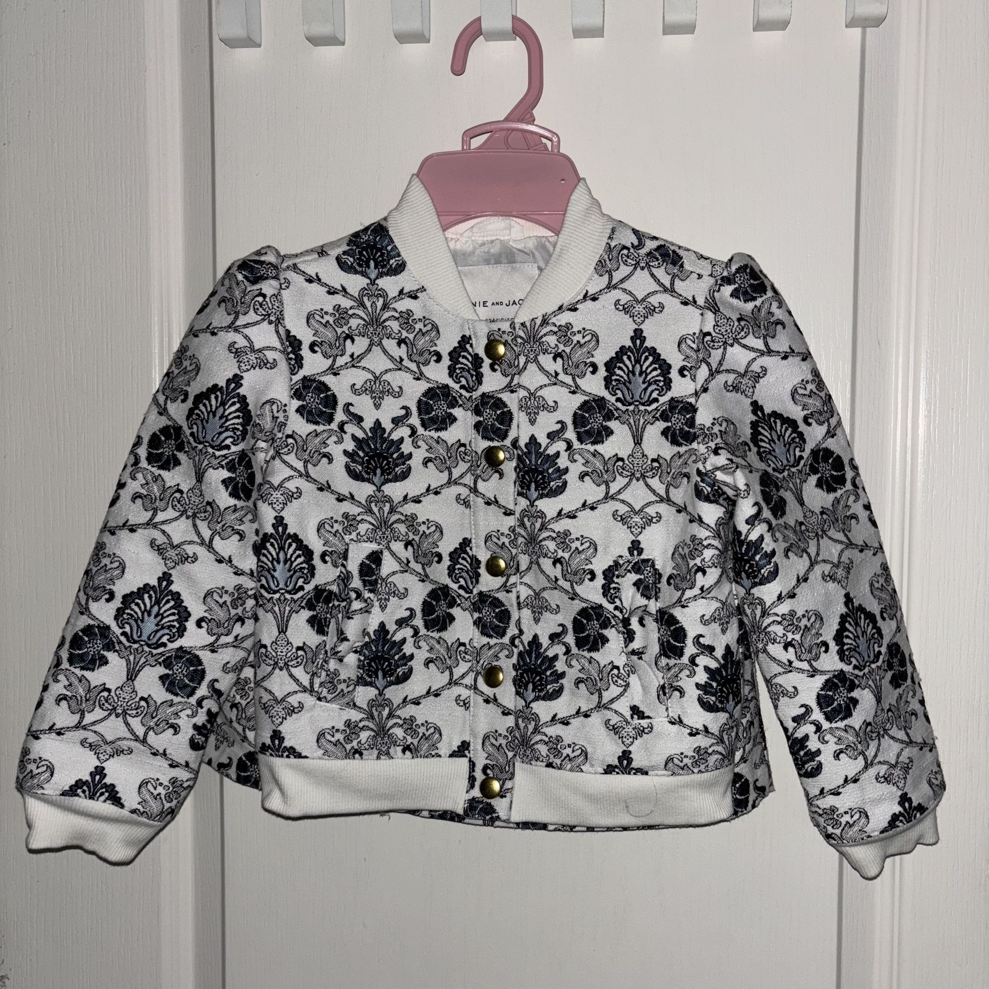 TWO PIECE JANIE AND JACK Girls 3 Outfit Jacquard Tapestry Bomber Jacket + Skirt