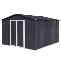 Metal garden sheds 6ftx8ft outdoor storage sheds Dark-grey