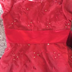 Girls Holiday Red Dress Size 8 Lined Petticoat