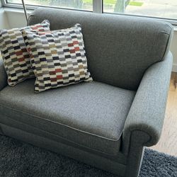 Gray Sofa Plus Ottoman Living Room Set