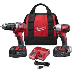 Milwaukee 2697-22 M18 18-Volt Lithium-Ion Cordless Hammer Drill/Impact Driver XC Combo Kit (2-Tool)