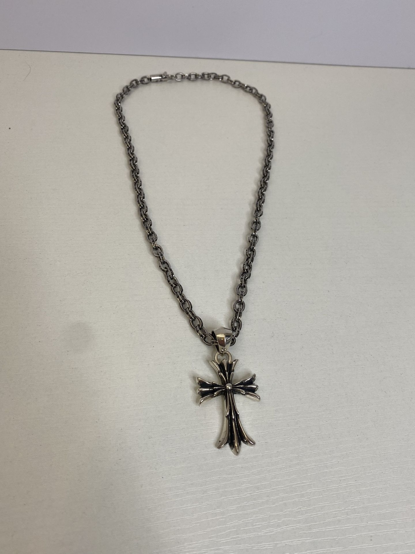 Chrome Hearts Necklace 925 Silver Cross Pendant