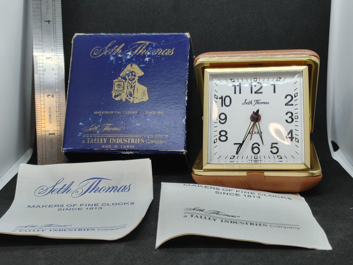Vintage Seth Thomas 3805 Travel Alarm Clock COMPLETE IN BOX w/ Instructions