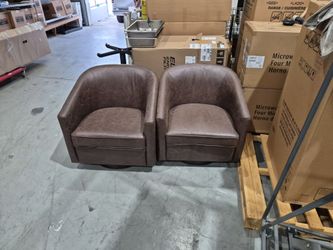 Pair of Brown Swivel Chairs Like New