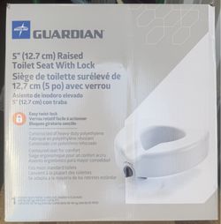NEW in Box “GUARDIAN” Locking Elevated / Raised Toilet Seat
