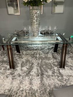 Dining room table with six chairs