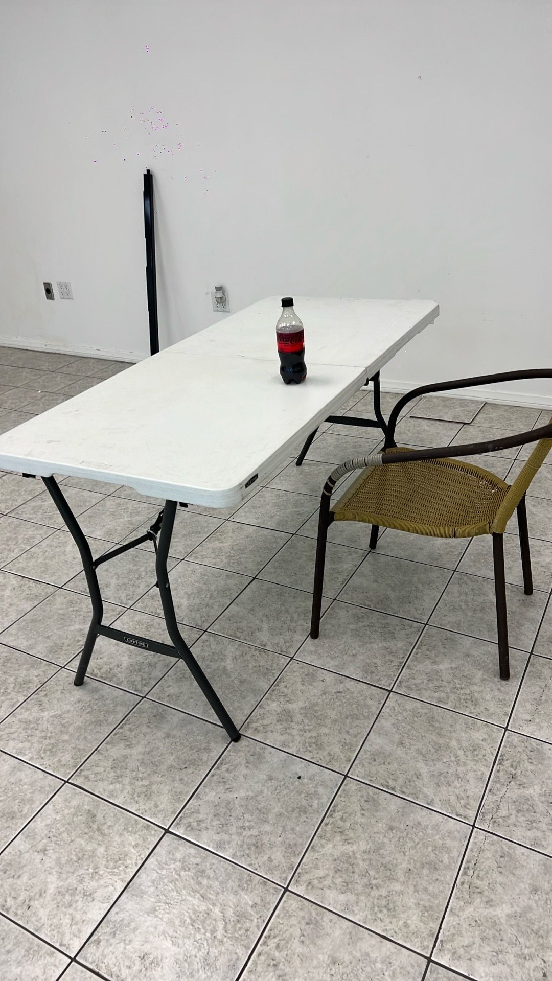 27x60 folding table with chair . Lifetime brand