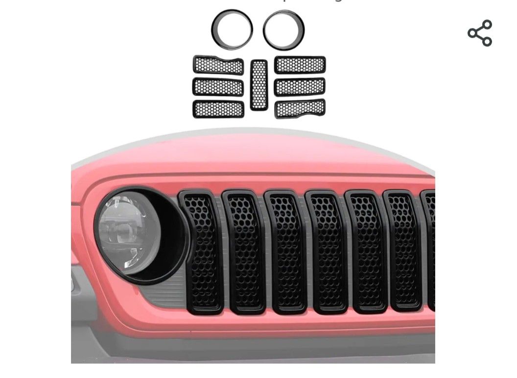 2024+ Black Jeep Inserts Including Headlights