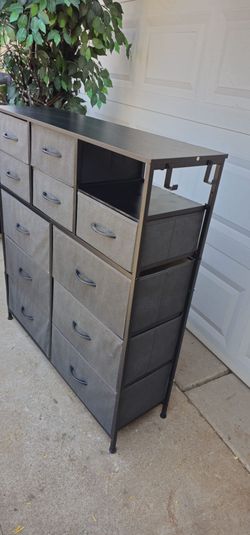 **11-Drawer Fabric Dresser with Side Pockets**