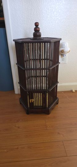 Decorative wooden birdcage
