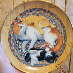 Snug On A Rug Countryside Cats Collector Plate Franklin Mint Turi MacCombie