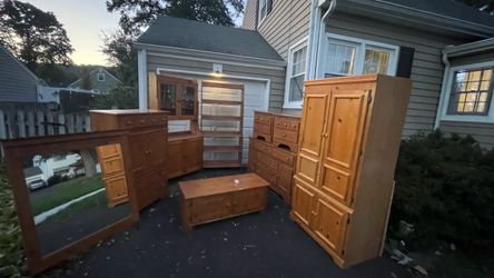SOLID WOOD FURNITURE COLLECTION – 9 PIECES – $450- Pick Up Only