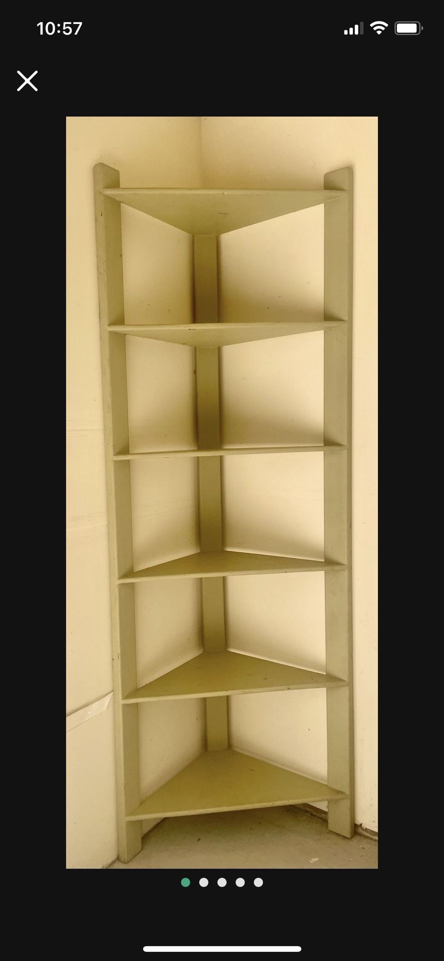 Tall 7’3/4” Solid Wood Sturdy Corner Shelf