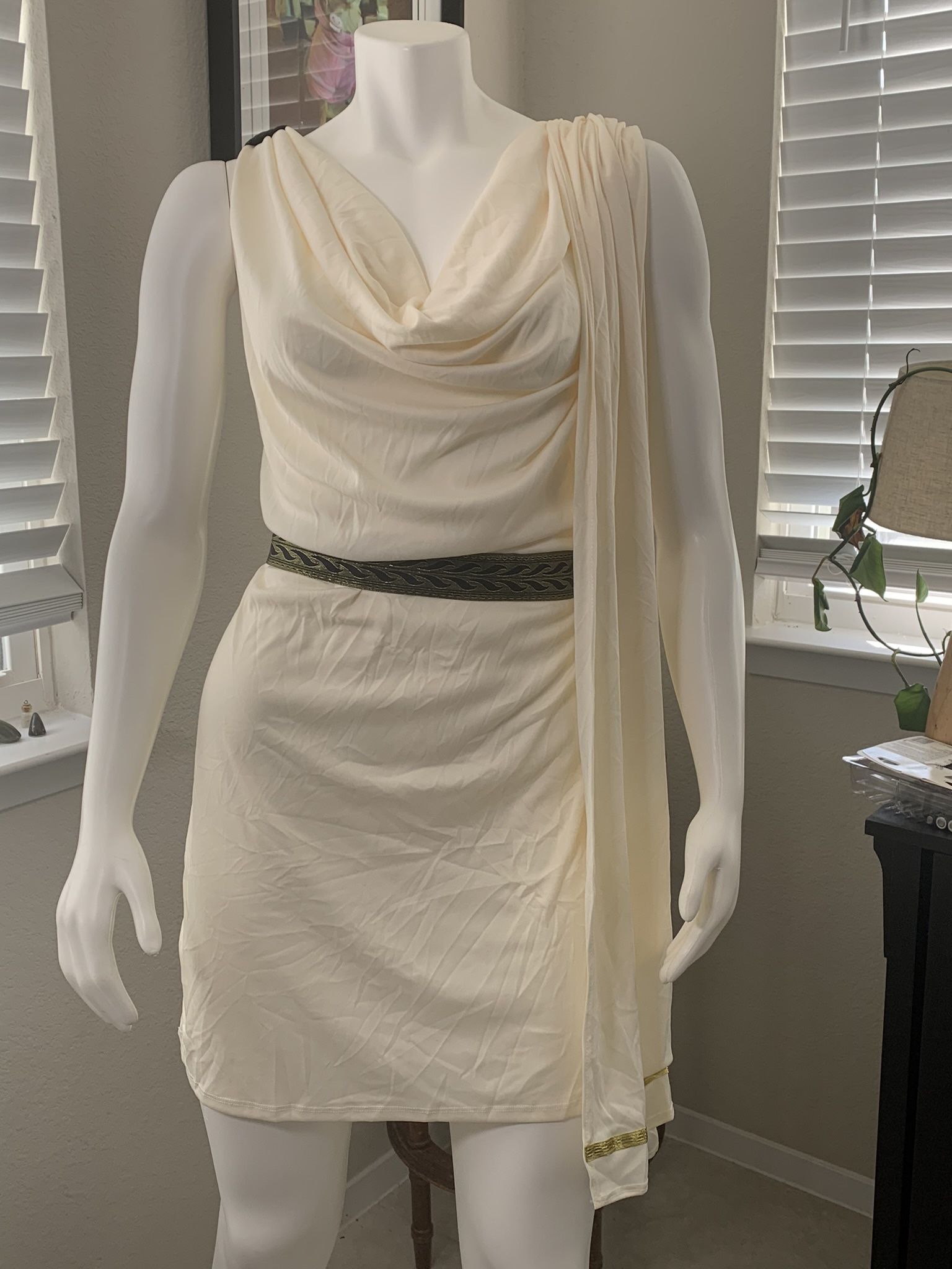 Women's Cream Colored Toga by California Costume sz L