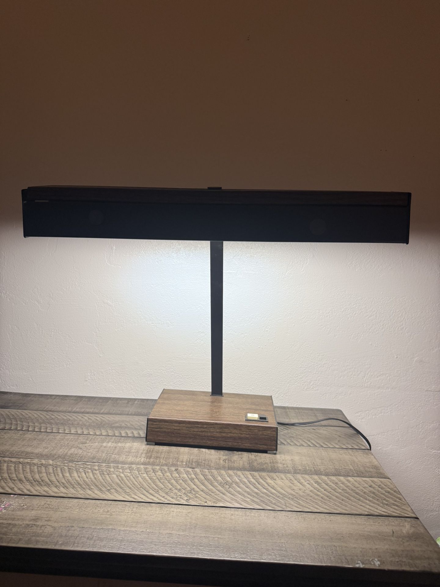 Vintage Luxo Fluorescent Desk Lamp - Woodgrain - Made in USA - Works Perfectly