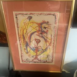 Signed 1948  “Hankins” Abraham P. Hankins Abstract Watercolor on Paper 13"x9"