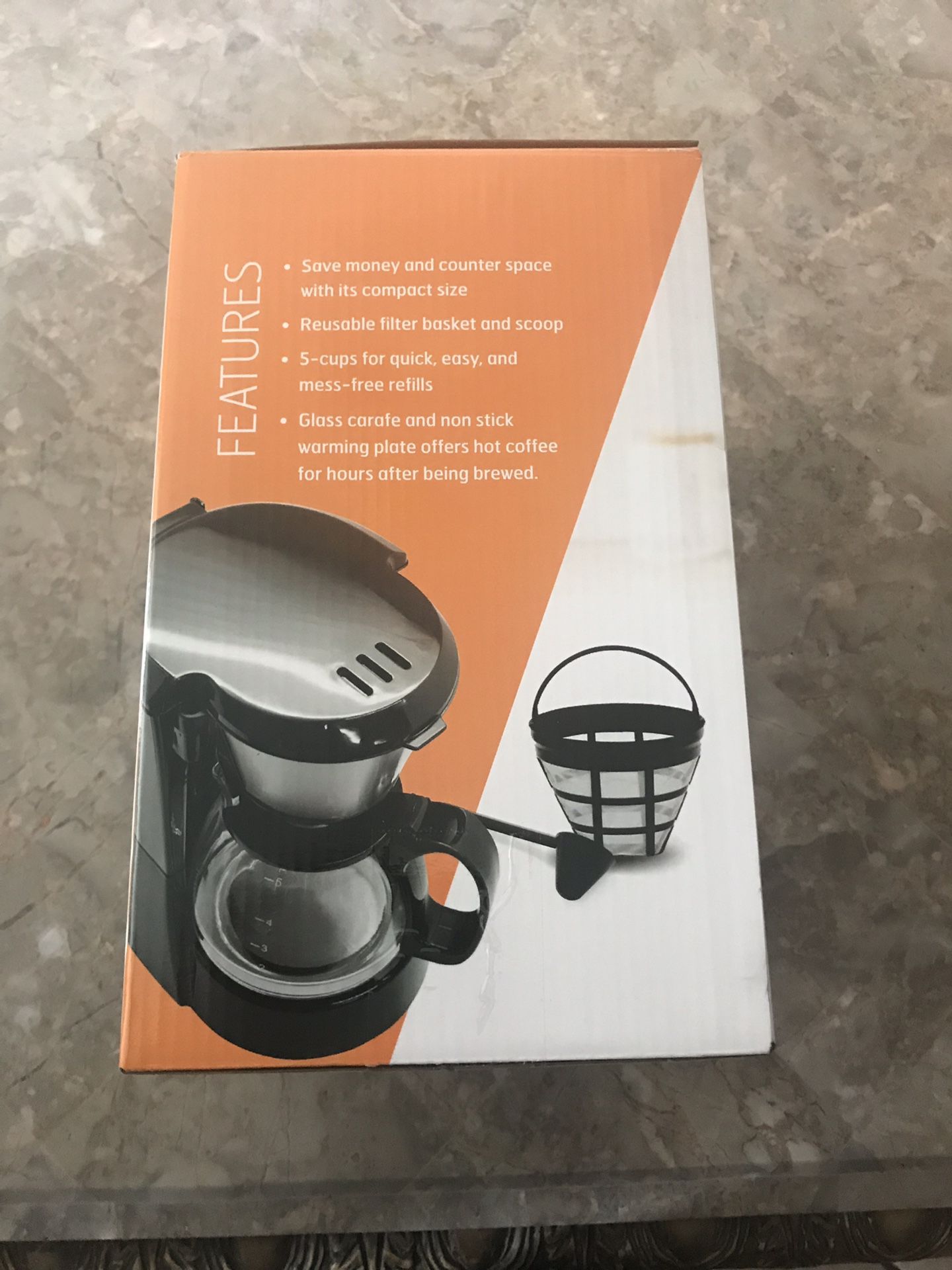 Parini 5-Cup Compact Drip Coffee Maker NEW