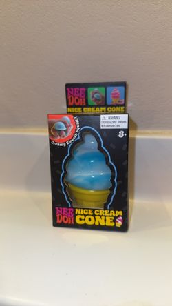 100% Real Schylling NeeDoh NICE CREAM CONE BLUE Ice Cream Squishy Toy