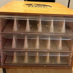 DMC Embroidery Floss Thread 3 Drawer Wooden Store Display Cabinet With Dividers