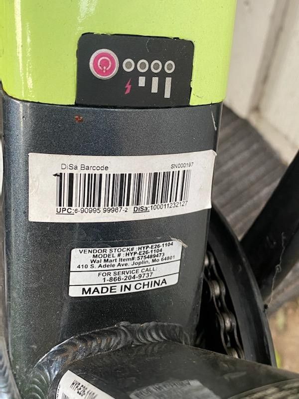 Hyper Bicycles E-Ride Electric Pedal Assist Mountain Bike, 26" Wheels, Black