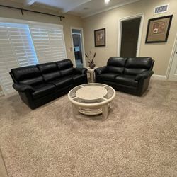 Leather Sofa And Love Seat (Leather Factory)