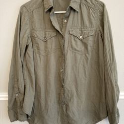 Sundance Button Down Green Blouse Small
