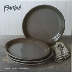 Parini Gray Ceramic Dinner Plates