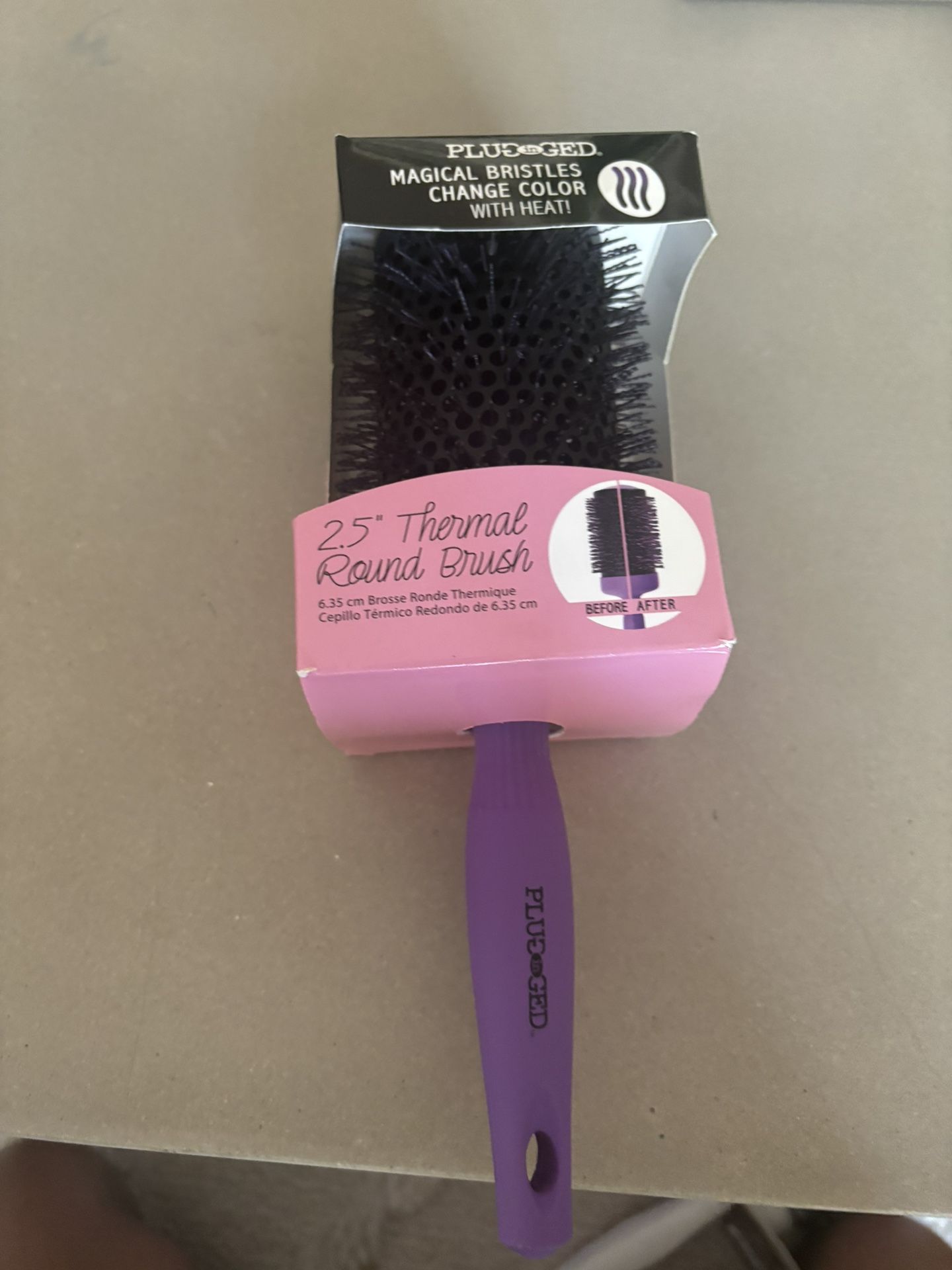 PLUGGED IN Professional Blowout Thermal Round Brush 2"  PURPLE NEW