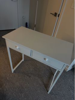 White Writing Desk with 2 Drawers