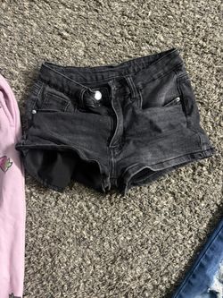 Black Denim Shorts 