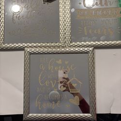 3pc Gold-framed Wall Decor Set