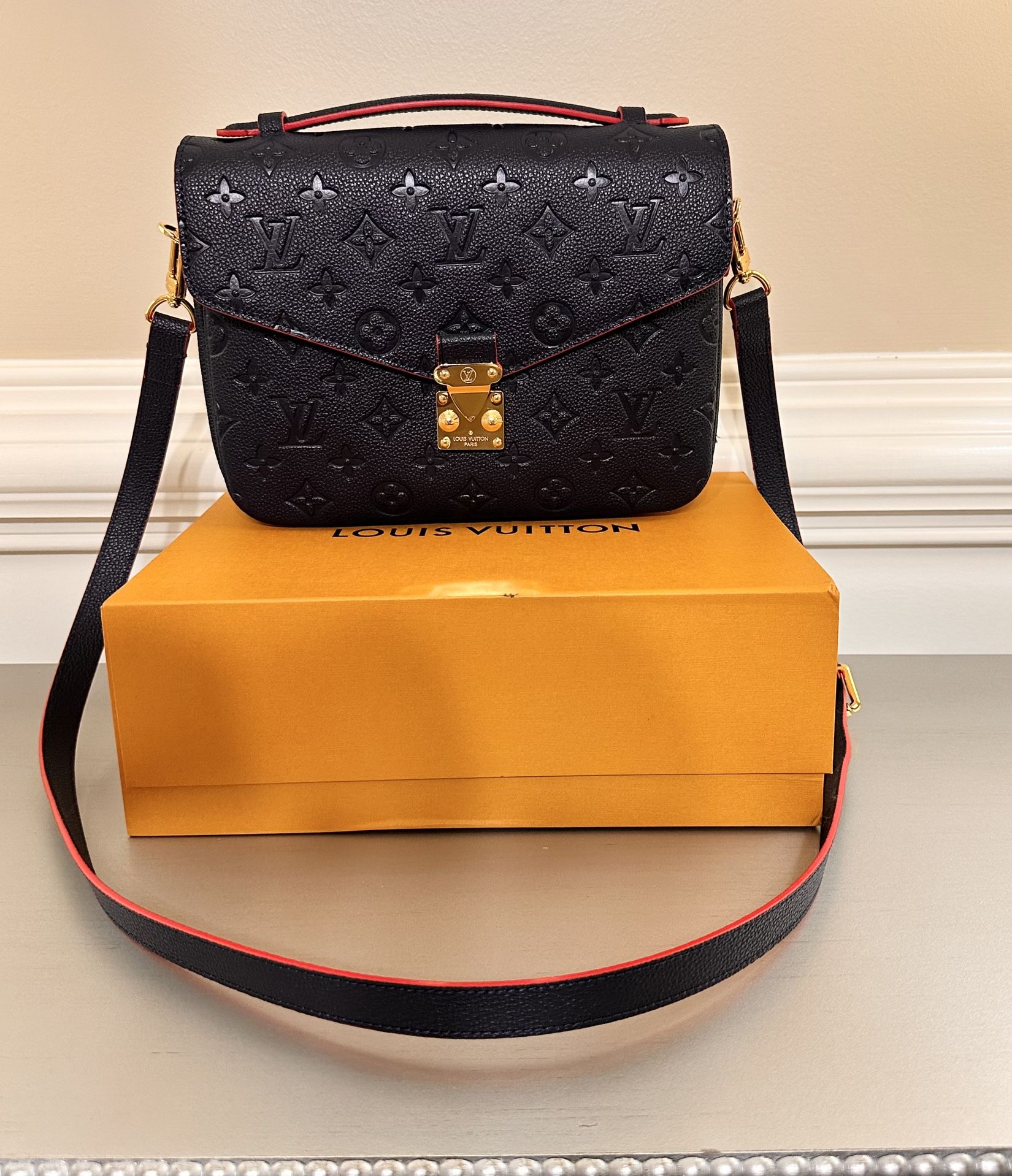 LOUIS VUITTON Empreinte Pochette Metis MM HandBag MarineRouge 