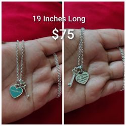 925 Sterling Silver Chain With The Pendant/Cadena Con Dije De Corazón De Plata 925
