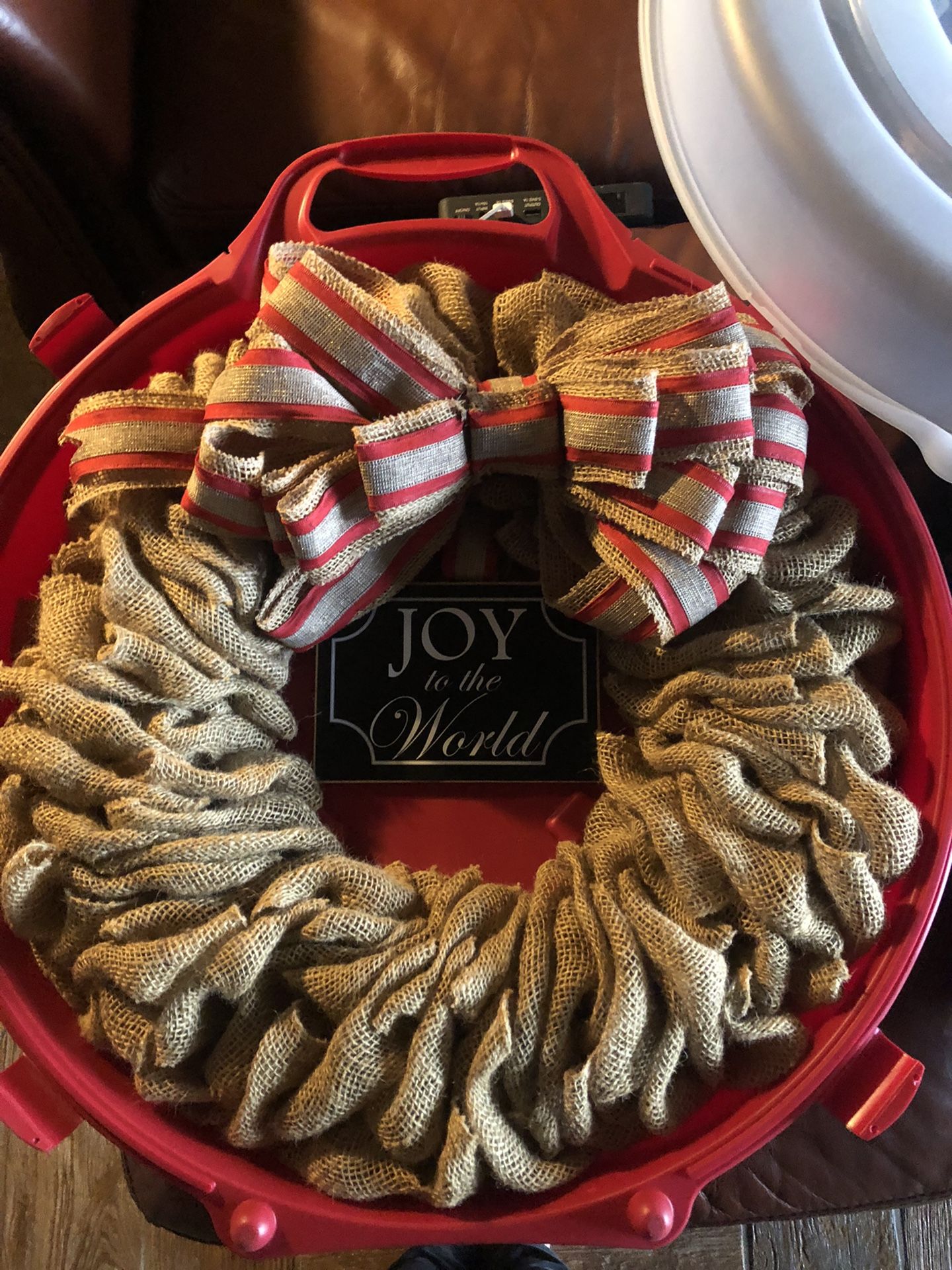 Handmade Burlap Christmas Wreath 
