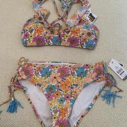 Womens Multicolored Medium Swim Suit Bikini Set 
