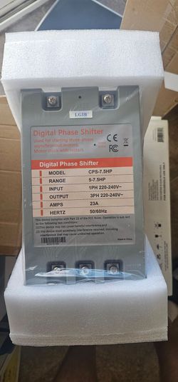 Single Phase to 3 Phase Converter, 7.5HP 220V 3 Phase Converter, 220V-240V Input/Output Digital Phase Shift for 7.5HP Motor