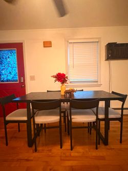Black dining table set
